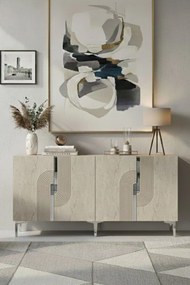 Meyra 180 - White, Travertine, Silver