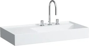 Laufen Kartell mosdó by 90x46 cm fehér színben fényes felülettel csaptelep nyílás nélkül, túlfolyás nélkül H8103390001121