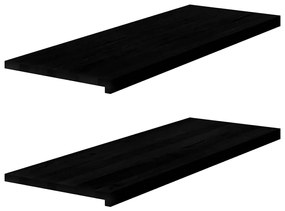 ablakpárkányok 2 db sötétbarna 110x40x2 cm tömör fa tölgyfa