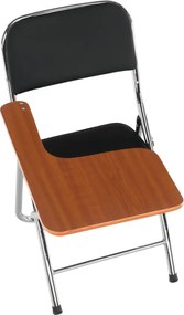 Szék írólappal, fekete/natúr, TEKER