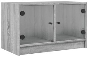 szürke sonoma színű TV-szekrény üvegajtókkal 68x37x42 cm