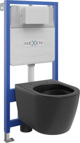 Mexen Fenix Slim, rejtett modul és függő WC Carmen, fekete matt, 6103388XX85