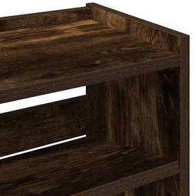 füstös tölgy színű szerelt fa cipőtartó 60x25x100 cm