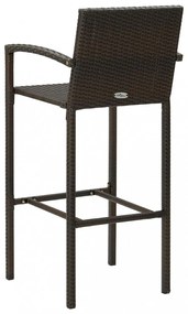 2 db barna polyrattan bárszék