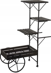 Fából készült virágtartó állvány Virágágyás Kerti retro dekorációs kocsi