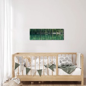 Kép - Tűlevelű a tónál (órával) (90x30 cm)