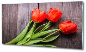 Egyedi üvegkép Piros tulipánok osh-137777387