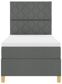 Box Spring ágy matraccal, sötétszürke, 90x200 cm