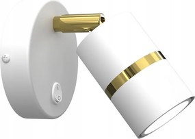 Fali Lámpa Aurora Gold Fehér Spot Állítható Led Kapcsolóval