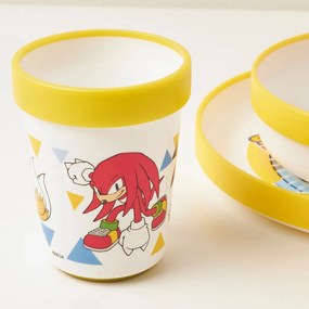 Sonic a sündisznó Rings csúszásmentes étkészlet, micro műanyag szett