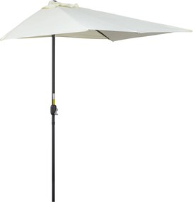 Outsunny Félárnyék 230x130x245 cm Fali Napernyő Kézi Mechanizmusú UV Védelemmel 30+ Vízálló Ernyő Erkélyre Teraszon Kertbe Beige | Aosom