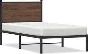 vidaXL barna tölgy színű fém ágykeret matrac nélkül 90 x 200 cm