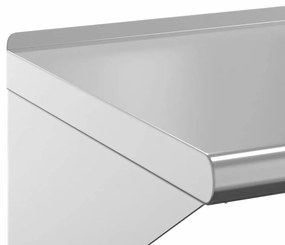 ezüstszínű rozsdamentes acél falipolc 100 x 45 x 31 cm