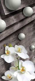 Flizelin fotótapéta Fehér orchideák és gömbök minimalizmus 91x211 +ragasztó