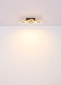 Globo 67288D2 Mennyezeti lámpa fém fekete matt, MDF fa sötét, ABS fekete matt, műanyag fehér, HxSzxM: 920x300x130mm, kis négyzetek 16 x 16 cm, nagy négyzetek 22 x 22 cm, LED 35W 230V, 3700lm forrás, 18800 kimenő, 3000K