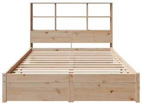 tömör fenyőfa könyvespolcos ágy matrac nélkül 140 x 190 cm