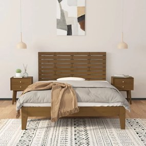 mézbarna tömör fenyőfa fali fejtámla 156x3x63 cm
