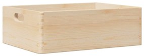 Fa doboz fogantyúkkal 40x30x13 cm tömör fa fenyő