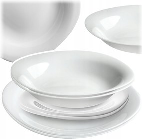 Ebédlő Szett 2 Személyes Tányér Szett Étkészlet Fehér 6db-os