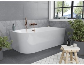 Mexen Mia, szabadon álló sarokkád, jobb, 170 x 80 cm, fehér, rózsaszín arany túlfolyó, 52691708000P-60