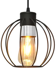 Csillár zsinóron STARLIGHT 1xE27/15W/230V fekete/ezüst