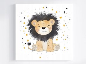 Vászonkép Canvas Rajz Állat Oroszlán Csillag Mosoly 40x40