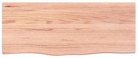 világosbarna kezelt tömör fa fürdőszobai pult 100x40x(2-6) cm
