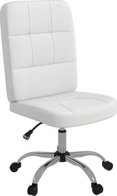 Vinsetto Karfátlan Irodai Szék Forgó Műbőr Íróasztali Szék Állítható Magassággal Modern Stílus 120 kg Terhelhetőséggel 45x59x90-100 cm Fehér | Aosom