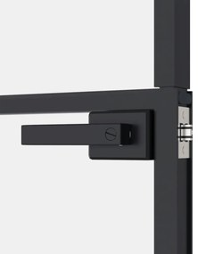 fekete edzett üveg és alumínium vékony beltéri ajtó 83x201,5 cm
