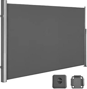 Oldalsó napellenző, kihúzható, 180 x 400 cm,  antracit