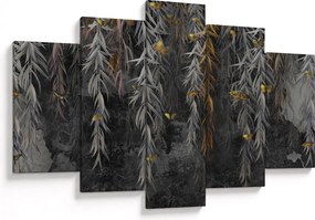 Kép -Fűzfa gallyak fekete háttérrel (150x105 cm)