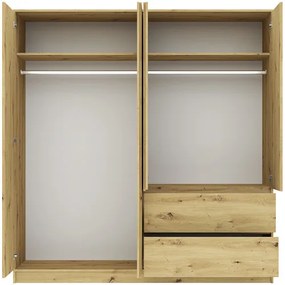BASIT Gardrób Szekrény Tölgy Színben 195 cm
