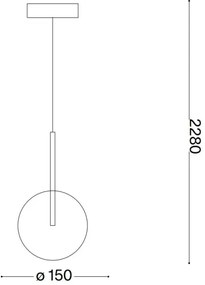 Ideal Lux - LED Csillár zsinóron EQUINOXE 1xG4/2W/230V átm. 15 cm réz/átlátszó