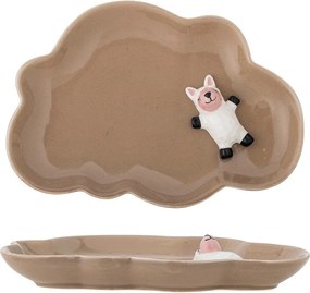 Barna kőedény gyerek tányér 14x20 cm Dolly – Bloomingville Mini