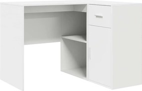 vidaXL Sarokíróasztal fiókkal Fehér 102 x 88 x 75 cm