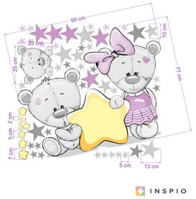 INSPIO Lila macis falmatrica csillagokkal és névvel