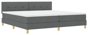 Boxspring ágy matraccal &amp; LED világítással Sötétszürke 200x200 cm Szövet