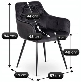 Fekete Bársony Étkezőszék. MODESTO