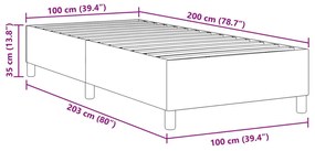 Boxspring Ágy Világos Zöld Szürke 100x200 cm Kedvenc Kordbársony