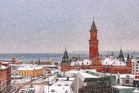 Fotográfia Snowy Helsingborg Skyline, Tonygers