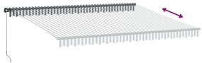 antracitszürke-fehér LED-es kézi napellenző 450 x 350 cm