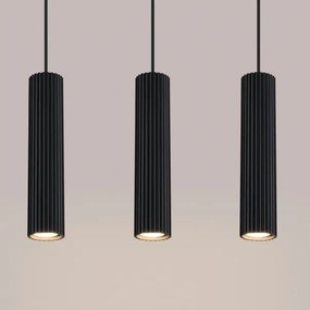 Sollux SL.1575 - Csillár zsinóron KARBON 3xGU10/10W/230V fekete