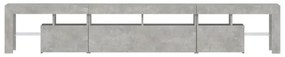 betonszürke TV-szekrény LED lámpákkal 230x36,5x40 cm