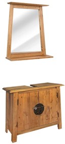 vidaXL tömör újrahasznosított fenyőfa fürdőszobai bútorszett