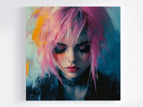 Poszter Portré Lány Cyberpunk Grunge Noir 40x40