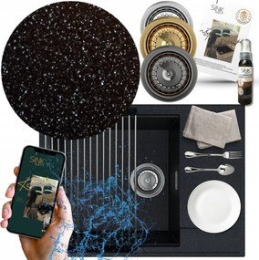 Gránit Mosogató Egykamrás rövid Csepegtető Szivattyú Manuális Ingyenes