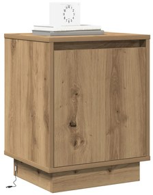LED világításos éjjeli szekrények 2 db Kézműves tölgyszín 39x34,5x50 cm