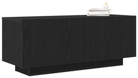 TV Szekrény Fekete Tölgy 100x35x40 cm Műanyag Fa