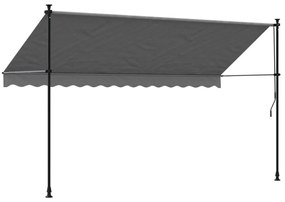 antracit szövet és acél feltekerhető napellenző 350 x 150 cm
