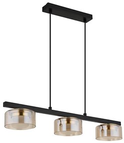 Globo 16055-3HG - LED Csillár zsinóron HIGGINS 3xGX53/6W/230V füstös/barna